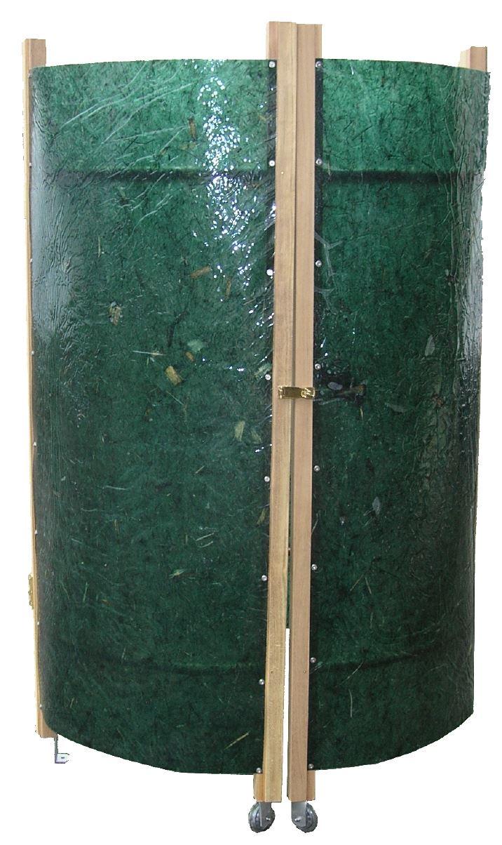 Kabine geschlossen mit grüner Bespannung